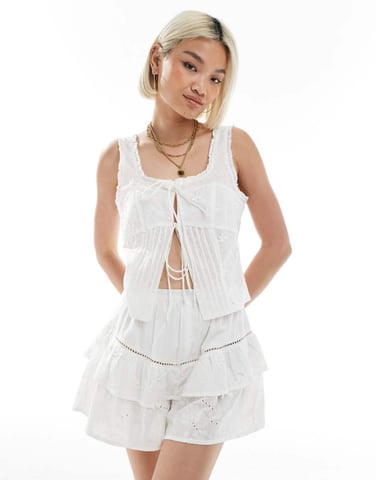ASOS DESIGN co-ord scoop neck cami in 3D floral fabric