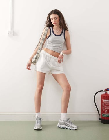 COLLUSION woven boxer short in white - WHITE