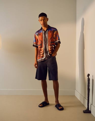 Topman washed twill shorts in grey