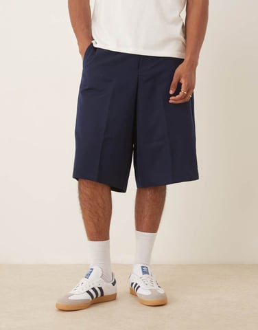ASOS DESIGN smart co-ord oversized bermuda shorts in navy