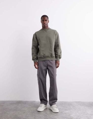 ASOS DESIGN straight fit cargo trousers in grey