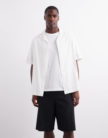ASOS DESIGN revere textured shirt in white