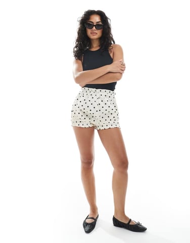 Miss Selfridge bloomer shorts in polka dot
