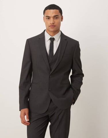 ASOS DESIGN slim suit jacket in grey