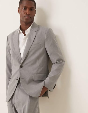 Abercrombie & Fitch classic single breasted suit blazer co-ord in grey