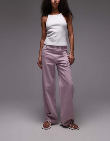 ARKET high waist relaxed leg jeans in lilac