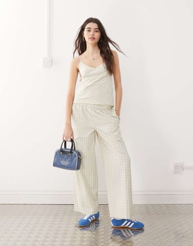 COLLUSION balloon co-ord trousers in yellow check