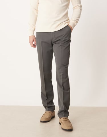 ASOS DESIGN smart slim fit trousers in charcoal