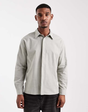 ASOS DESIGN relaxed shirt in sage green