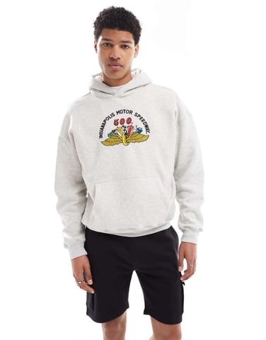 Hollister boxy auto motif sweat top in grey