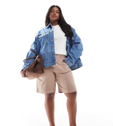 ASOS DESIGN Curve board shorts in sand