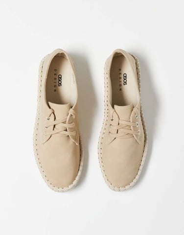 ASOS DESIGN lace up espadrilles in stone