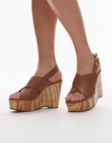 & Other Stories wooden wedges in brown