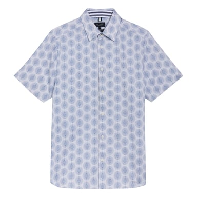 Ted Baker Pearsho T-shirt Met Korte Mouwen, Cirkelvormig Geometrisch Patroon, Wit