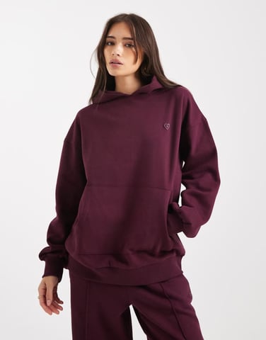 Miss Selfridge oversized hoodie in plum