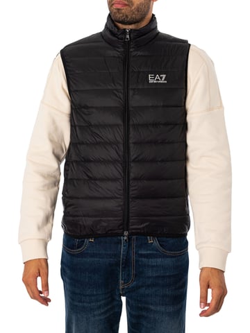 EA7 Woven Down Gilet, Black