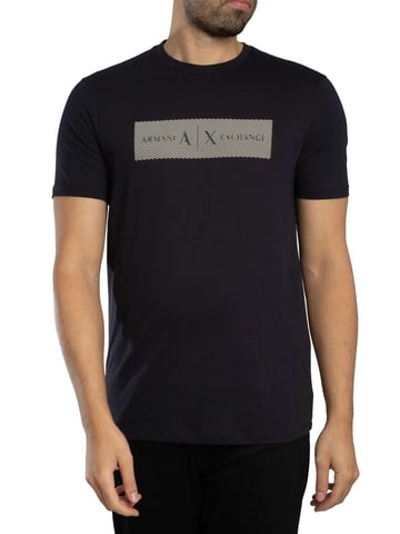 Armani Exchange Stripe Logo T-Shirt, Blue
