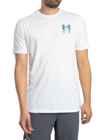 Under Armour Blur Logo Back Graphic Loose T-Shirt, White