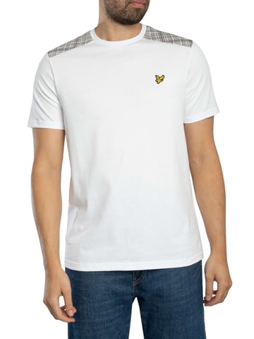 Lyle & Scott Check Panelled T-Shirt, White