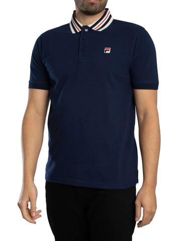 Fila Achille Heritage Tape Basic Polo Shirt, Blue