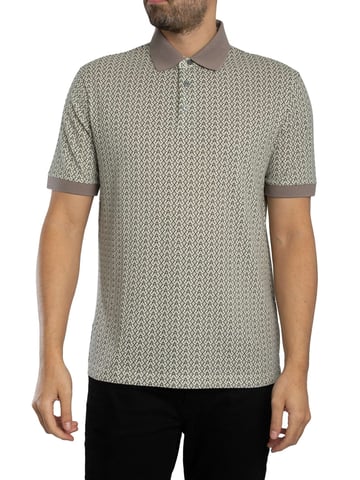 Armani Exchange All Over Print Polo Shirt, Beige