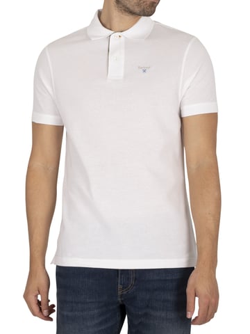 Barbour Tartan Pique Polo Shirt, White