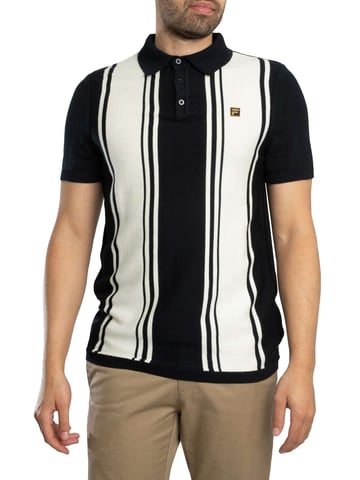 Fila Buddy Bowling Style Knitted Polo Shirt, Black