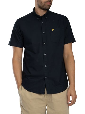 Lyle & Scott Short Sleeved Oxford Shirt, Blue