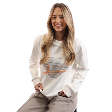 Emporio Armani Womens/Ladies EA7 Logo Cotton Sweatshirt (White)