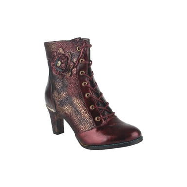 Laura Vita Alcbaneo 173 wine dames veterboots gekleed