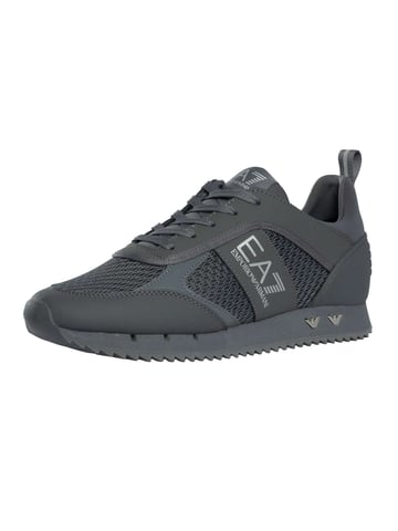 EA7 Athletic Logo Mesh Trainers, Grey