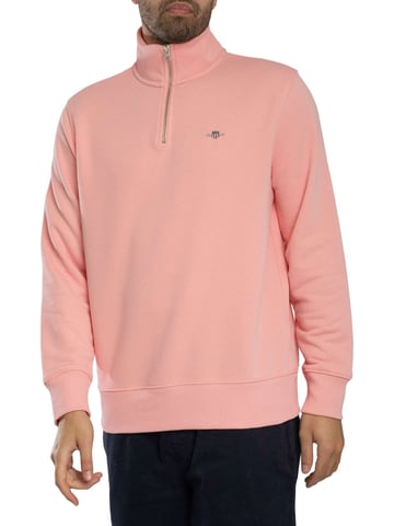 GANT Regular Shield 1/4 Zip Sweatshirt, Pink