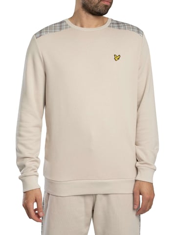 Lyle & Scott Check Panelled Sweatshirt, Beige