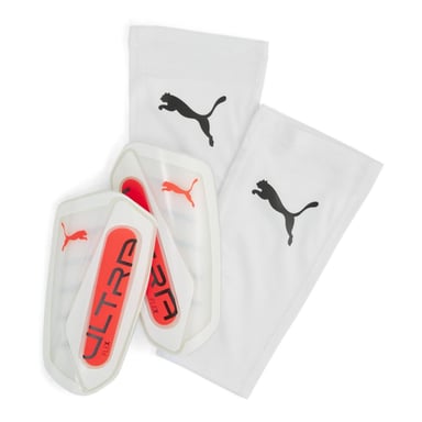Puma Unisex Adult Ultra Flex Football Shin Guards (White/Red)