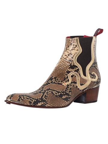 Jeffery West Print Snake Chelsea Boots, Beige