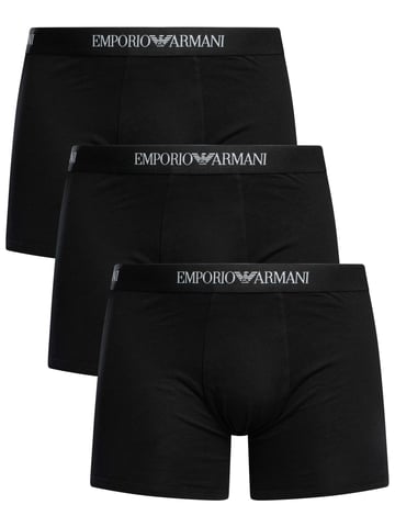 Emporio Armani 3 Pack Boxer Briefs, Black