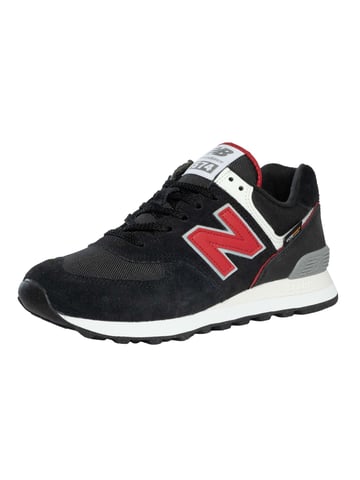 New Balance 574 Suede Trainers, Zwart