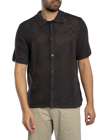 Levi's Camp Knitted Short Sleeved Shirt, Black