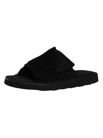 Clarks Solsbury Suede Sliders, Black
