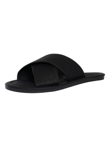 Superdry Vintage Cross Strap Sliders, Black