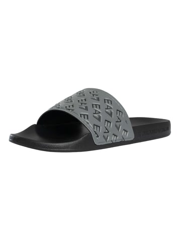 EA7 Logo Pattern Sliders, Black