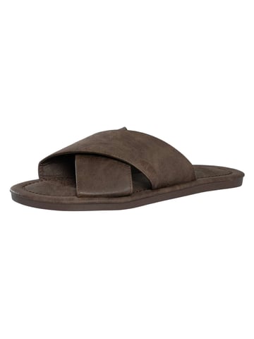 Superdry Vintage Cross Strap Sliders, Brown