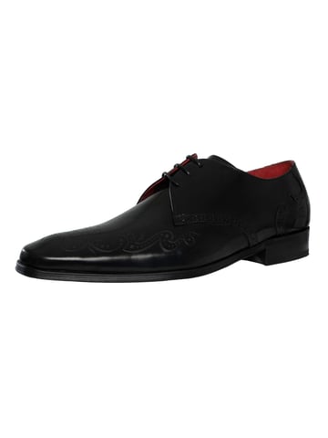 Jeffery West Polished Leather Brogue Shoes, Black