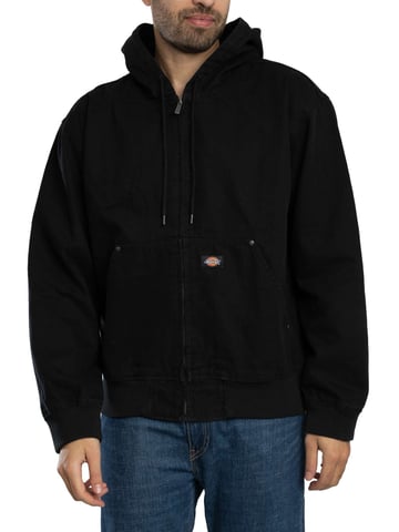 Dickies Unlined Canvas Barn Hooded Jacket, Black