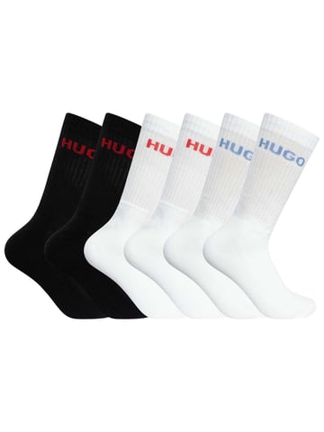 HUGO 6 Pack Quarter Socks, Multicoloured