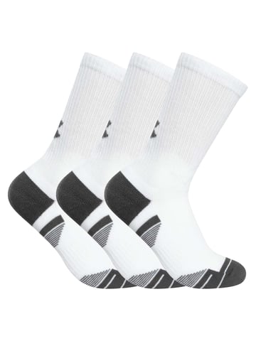 Under Armour 3 Pack Performance Tech Crew Socks, White