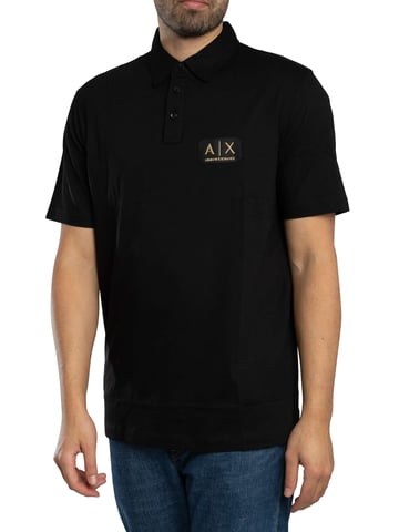 Armani Exchange Box Logo Polo Shirt, Black