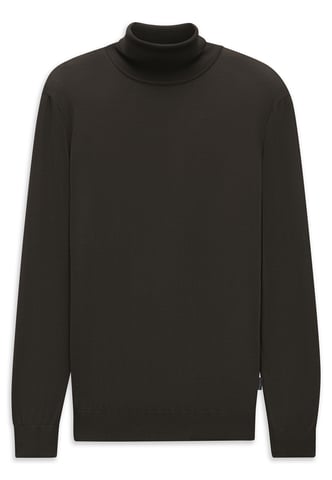 Bugatti Herren Rollkragen Pullover Wolle Feinstrick