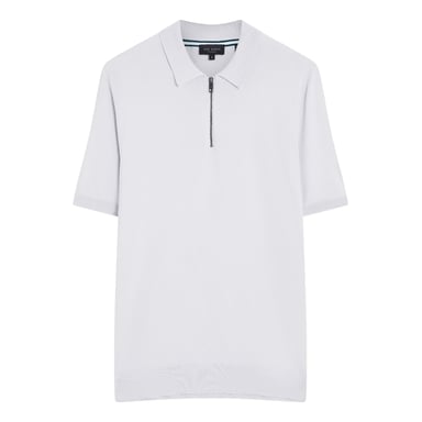 Ted Baker Daldin Rayon Zip Lichtblauwe Polo Shirt