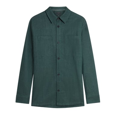 Ted Baker Shaw Delave Linnen Donkergroen Overshirt